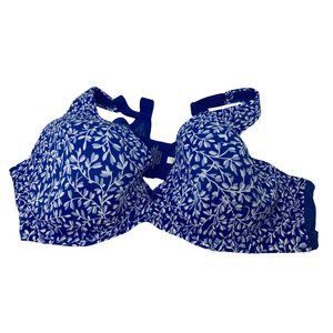 Catherines Intimates Blue and White Bra - Size 48B ~ Full Coverage Underwire